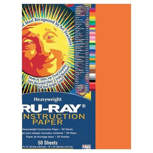 Tru-Ray Tru-Ray 053964 Construction Paper 9 x 12 In. Orange; Pack Of 50 53964